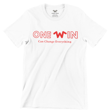 Load image into Gallery viewer, One Win (&quot;Can Change&quot;) White/Red Logo Short Sleeved Shirt
