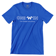 Load image into Gallery viewer, One Win (&quot;Can Change&quot;)Royal Blue Logo Short Sleeved Shirt
